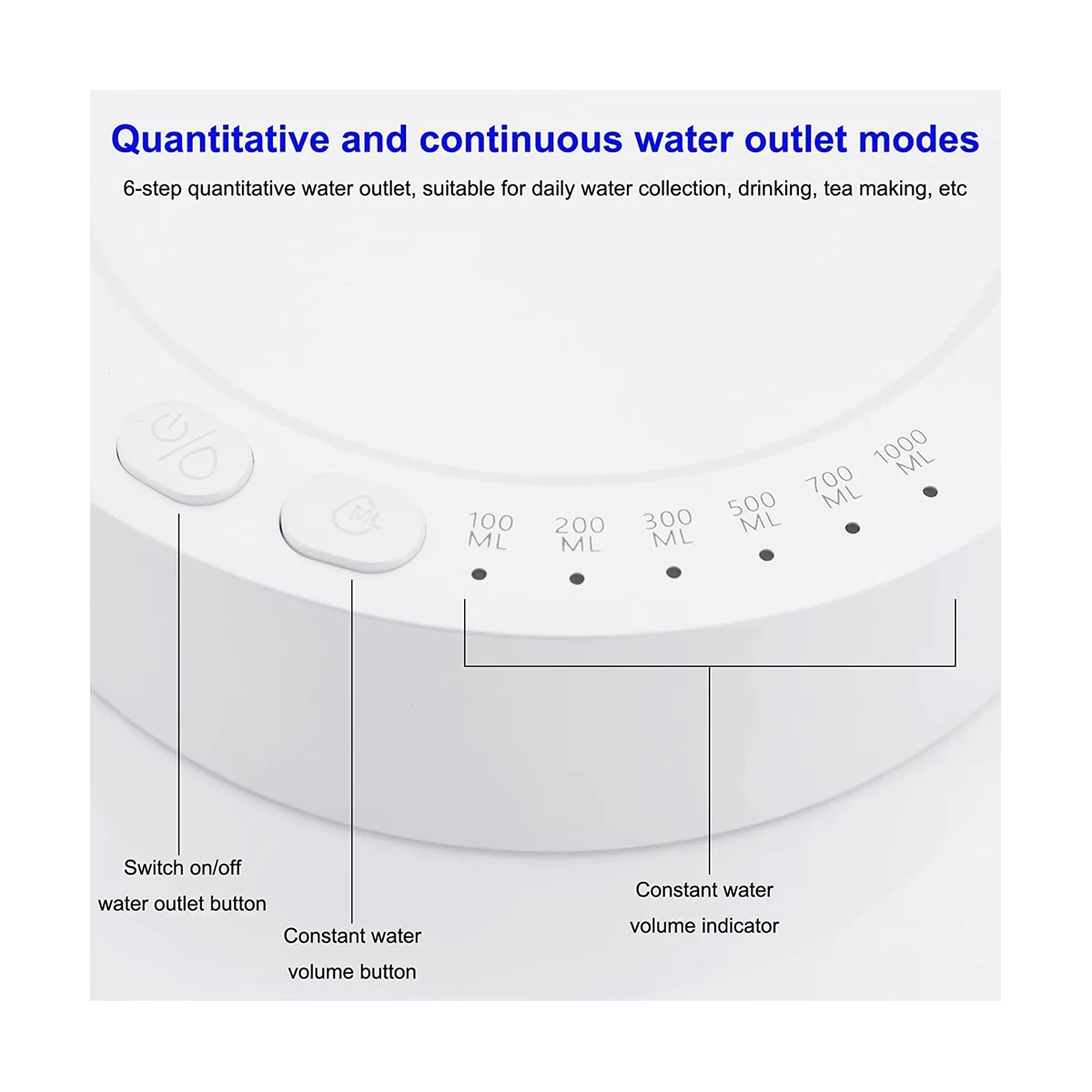 A09G-電動ウォーターガロンポンプ自動ウォーターボトルポンプディスペンサーデスクトップ充電式ウォーターポンプディスペンサースタンド付きA