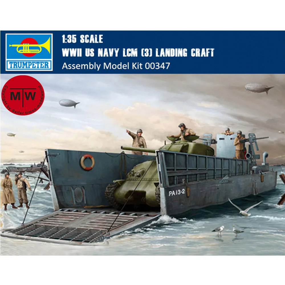 

Trumpeter 00347 1/35 Scale WWII US Navy LCM (3) Landing Craft Military Plastic Assembly Model Kits