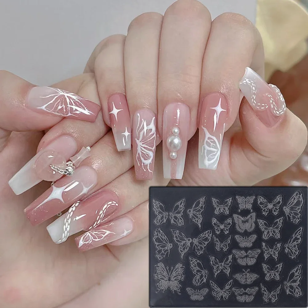 3D Snowflake Nails Art Silicone Mold Pad Winter Sweate Butterfly Relief Mould Gel Stencils Design DIY Nail Carving Manicure Tool