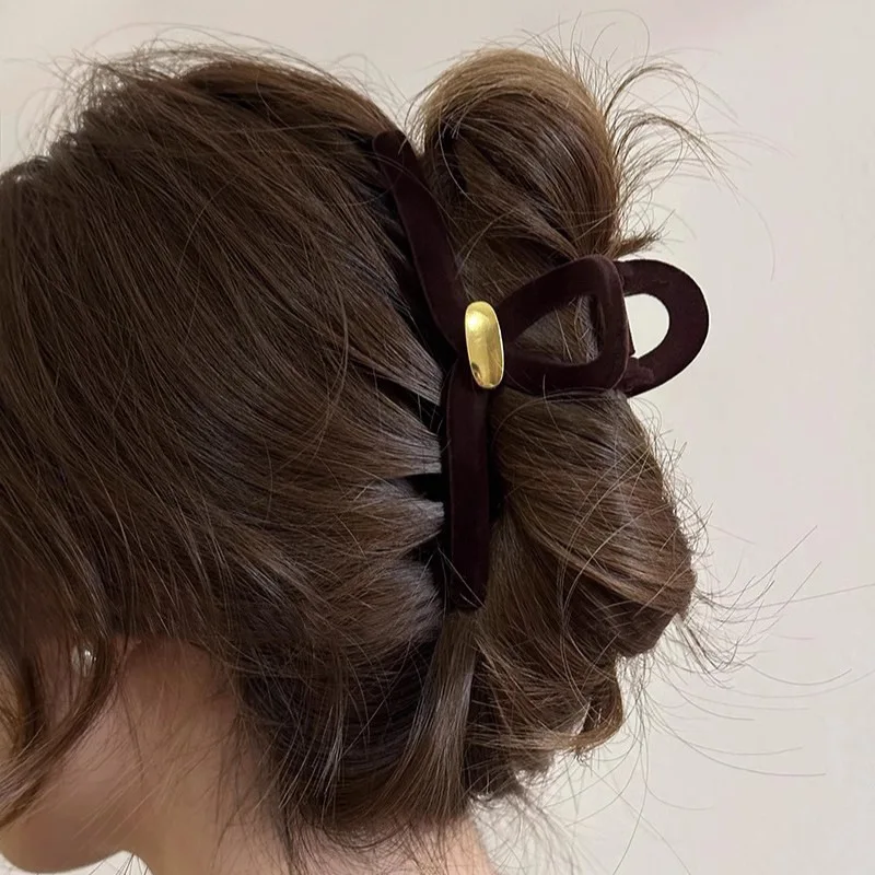 13cm Flocking Hair Clips For Women Hairpin Metal Sheet Hair Claw Clip Hair Accessories Fashion Girls Headwear 3 Colors