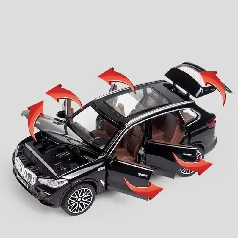 1:32 BMW X5 SUV سبيكة سيارة نموذج Diecasts لعبة معدنية المركبات نموذج سيارة عالية محاكاة جمع ضوء الصوت لعبة أطفال هدية