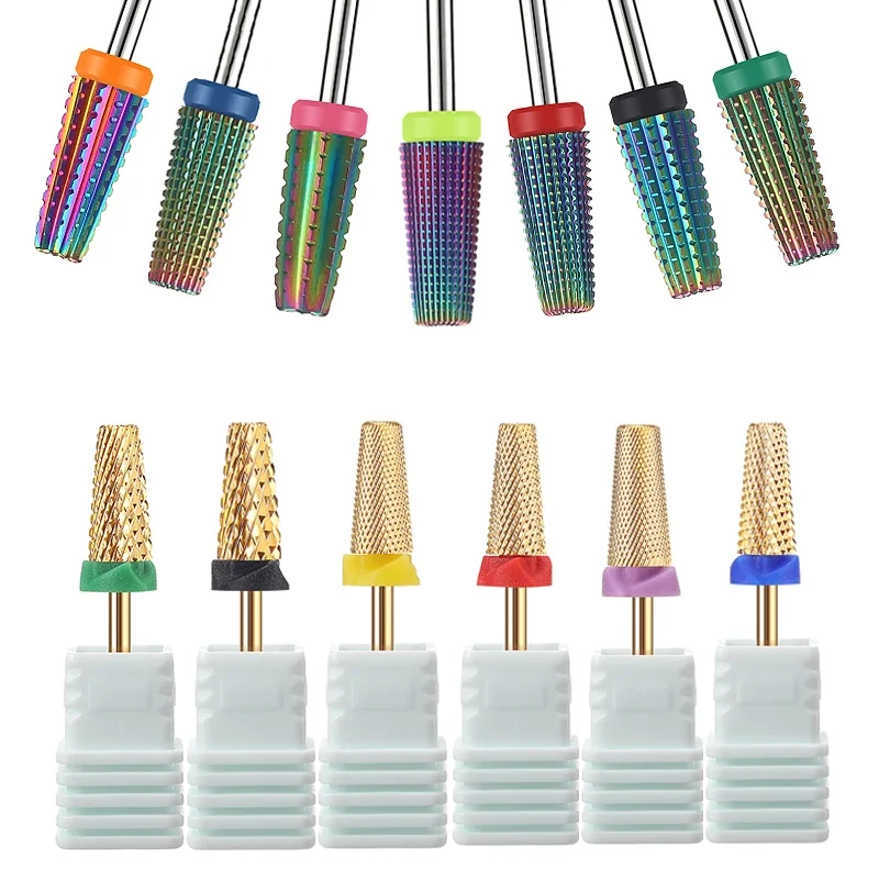 37 Styles Carbide Nail Drill Bits 5 in 1 Ceramic Tungsten Nail Drill Bit Milling Cutter For Manicure Pedicure Nail Files Buffer