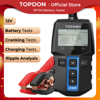 TOPDON BT100 12V Car Battery Tester Digital Automotive Diagnostic Battery Tester Analyzer Vehicle Cranking Charging Scanner Tool