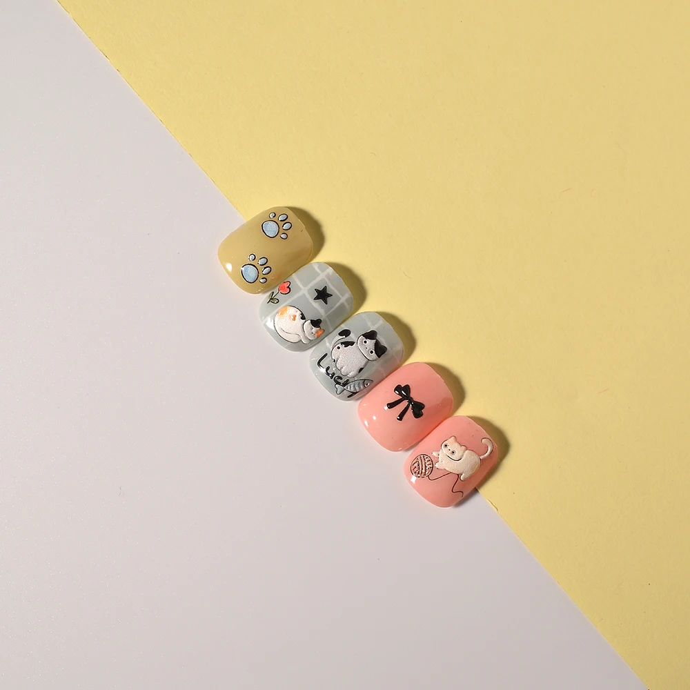 3d Cat Nail Art Sticker Kitty Sliders Nail Art Decor Valentine's Day Manicure Accessories FEB-734