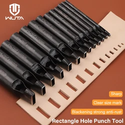 WUTA Basic Series 1pc Leather Hollow Punch Black Rectangle Slot Puncher Oblong Hole Cutter for DIY Craft Tools Belt Strap, bags