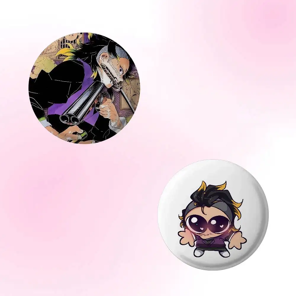 Anime G-Genya Shinazugawa Hot Brooches On Backpack Decoration Round Enamel Pins For Jewelry Gifts Bag Accessorys