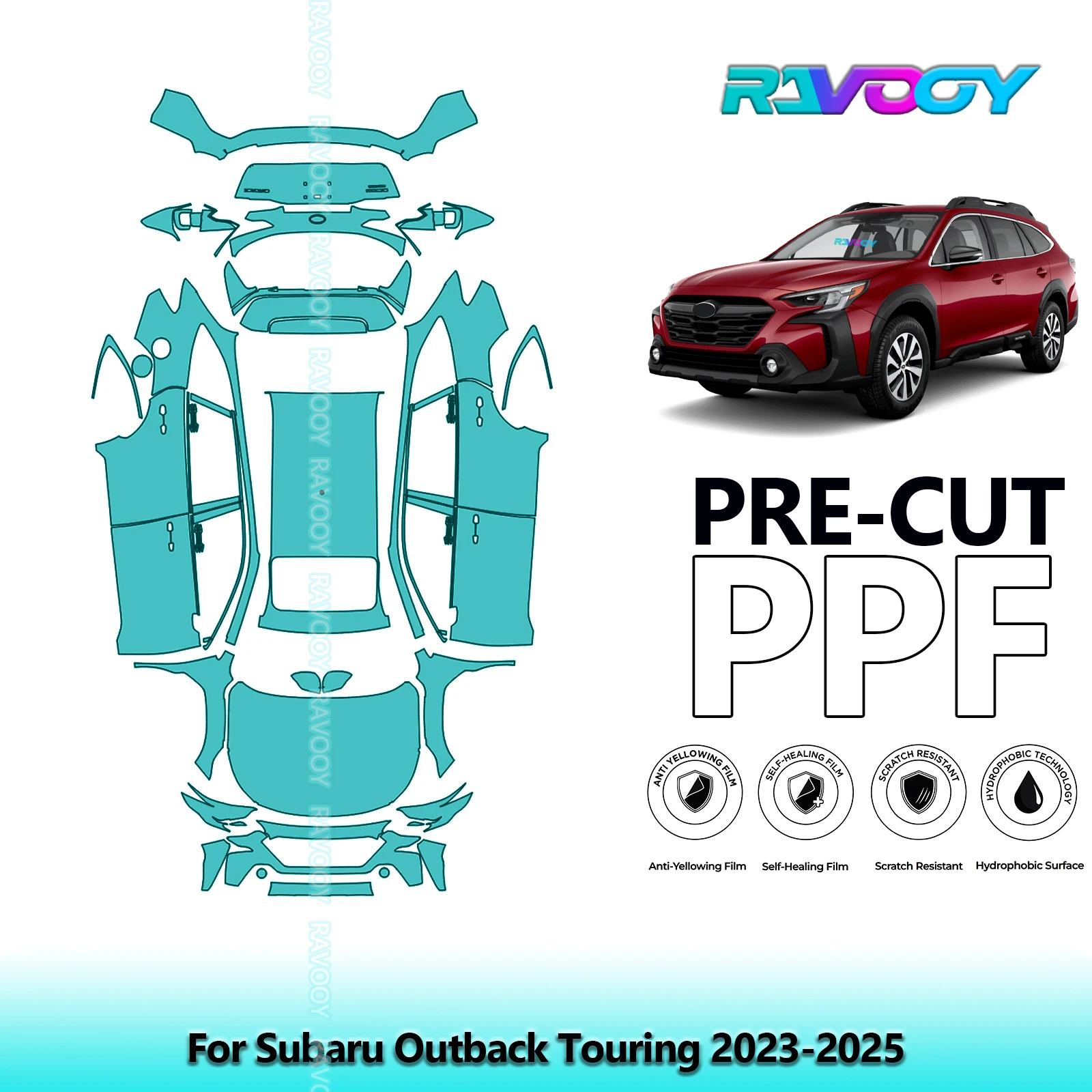 

8.5Mil Precut PPF Paint Protection Film Full Vehicle Clear Bra For Subaru Outback Touring 2023-2025