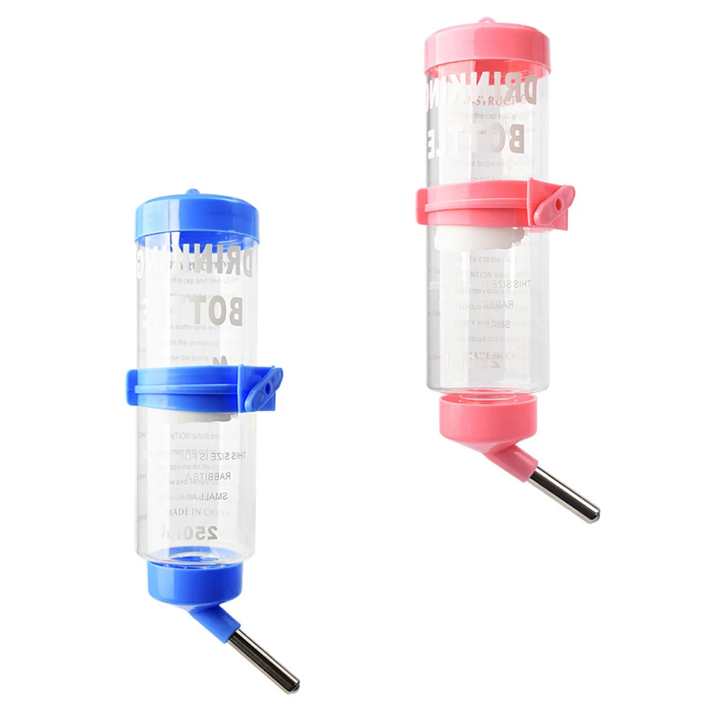 

2Pcs Pet Water Dispenser Durable Simple Design Compact Size Leakproof Rabbit Water Container Small Pet Drinking Bottle Feeding
