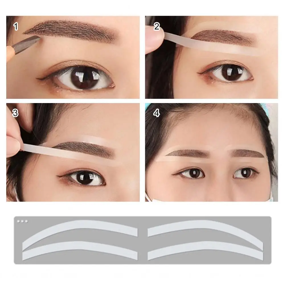 Women Brow Template Disposable Eyebrow Stencil Set with 3 Styles Brow Shaping Mapping Guide Cards Airbrush Tattoo for Arch