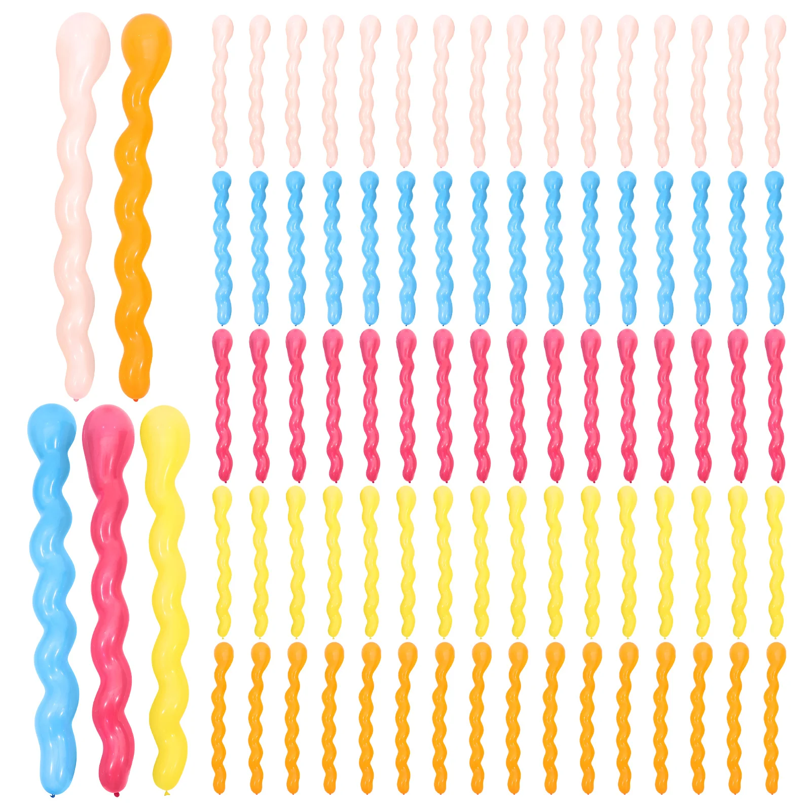 

100Pcs Spiral Balloons Natural Latex Colorful Twisted Balloons Party Decorations Birthday Wedding Festival Supplies