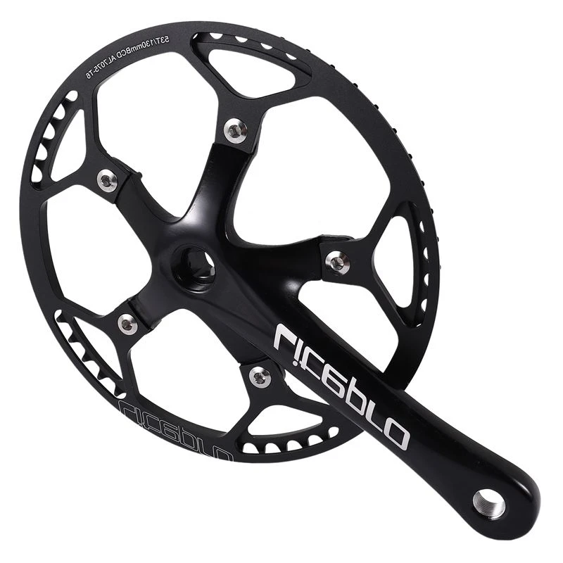 ABXI Single Speed Crankset 53T 170Mm Crankarms Folding Bike Crankset With Protective Cover For Bike Track Road Bicycle