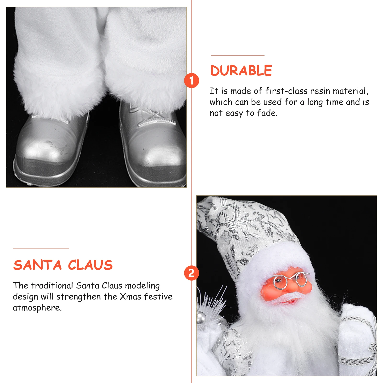 

Santa Claus Ornament Resin Shelf Sitting Figurines Christmas Decoration Ornaments Desktop Decorations Craft Sculpture Statue