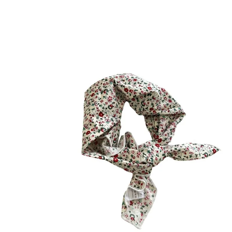 Professional Protection Artistic Female Ornament Scarf Spring and Autumn Cotton and Linen Small Square Towel Headscarf Fashion