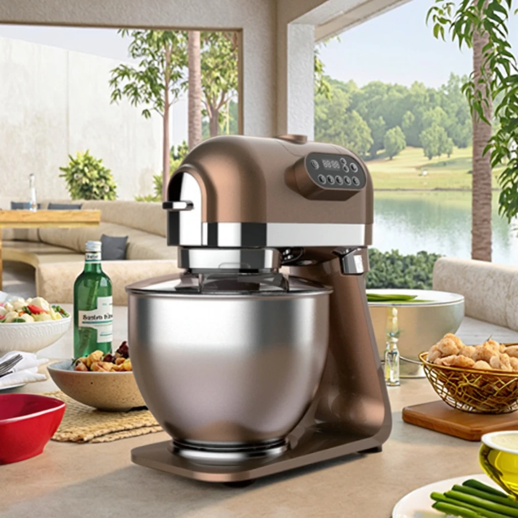 

Commercial Kitchen Machine 1000W Electric Stand-Table Structure 5L Dough Mixing Bowl Home Bakery Use Stainless Steel Alloy