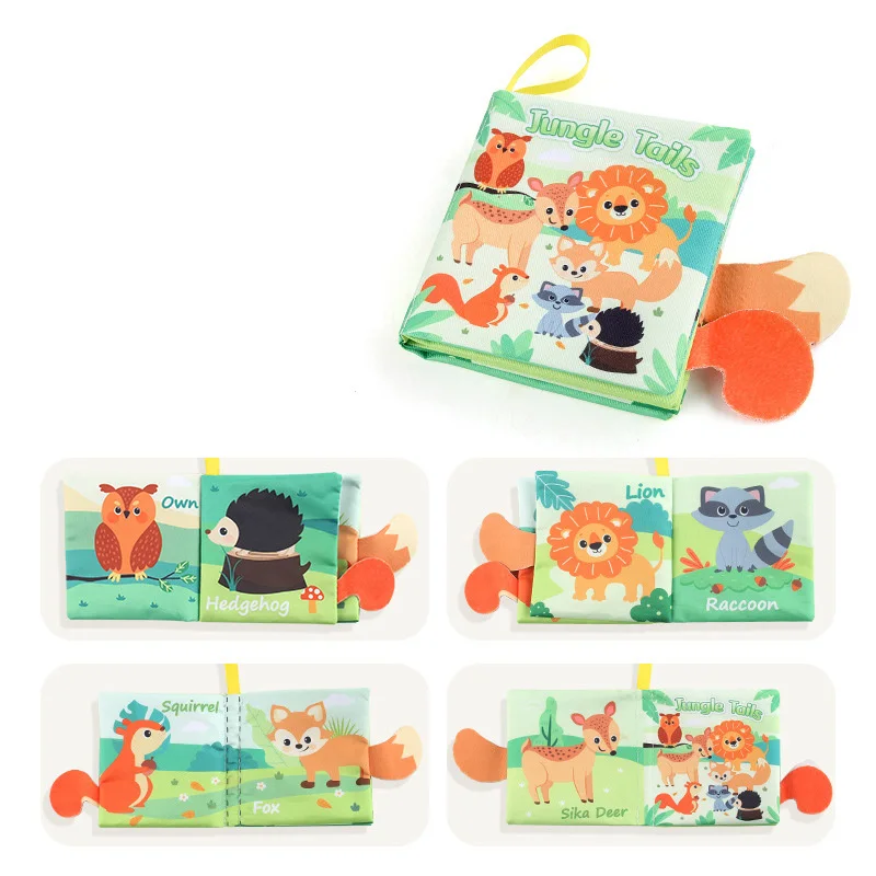 Baby Frühförderungsspielzeug Schwanz-Stoffbuch Puzzle Eltern-Kind-Interaktives Geräuschpapier Aktivitätsspielzeug für Säuglinge