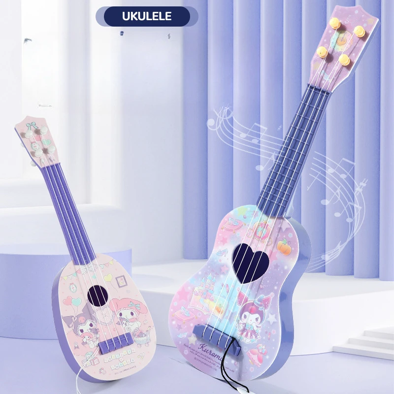 

Sanrio Anime Kuromi My Melody Ukulele Guitar Cartoon Mini 4 Strings Kids Kawaii Children Educational Learning Musical Instrument