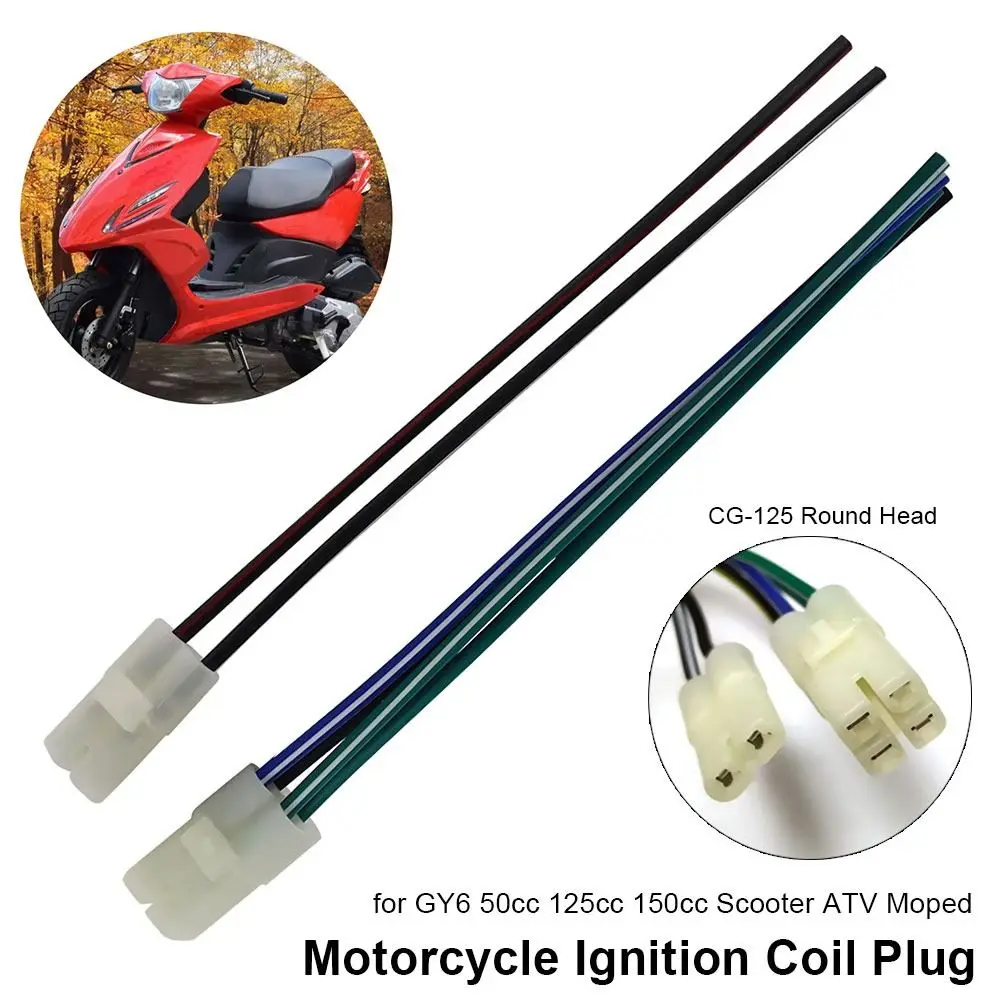 1/2/4Pcs CG-125 Round Head Motorcycle Ignition Coil Plug 4 Pins CDI Harness Plug Head Electric Cable Wire