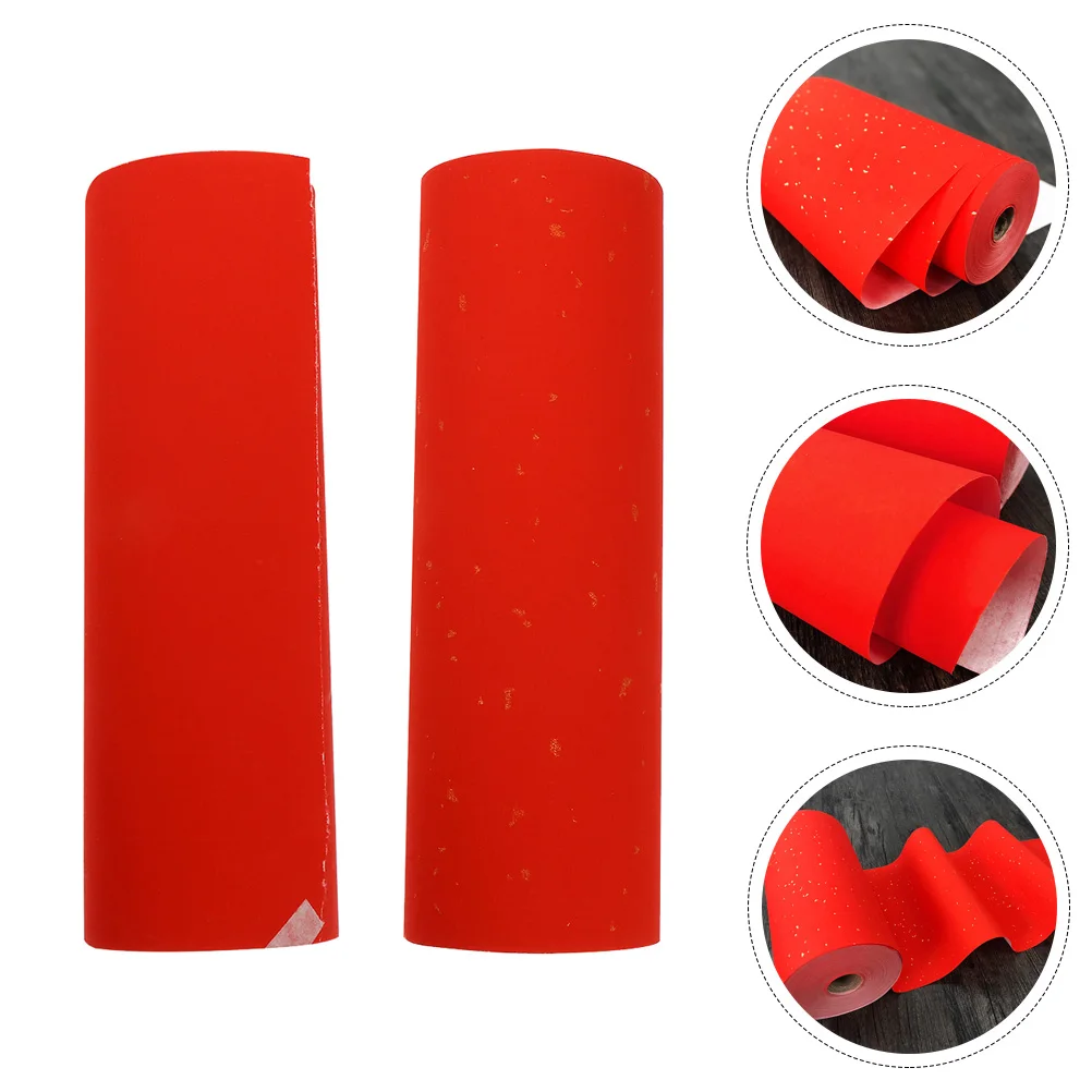 2 لفات من ورق البناء الأحمر للخط الفارغ للعام الصيني الجديد ممارسة الكتابة ورق شوان لمهرجان الربيع وحرف التمرير #4