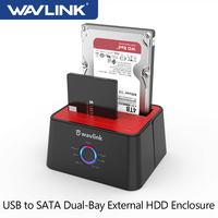 Wavlink Dual Bay Hard Drive Docking Station USB 3.0 to SATA I/II/III External Hard Drive Enclosure for 2.5/3.5inch HDD/SSD UASP