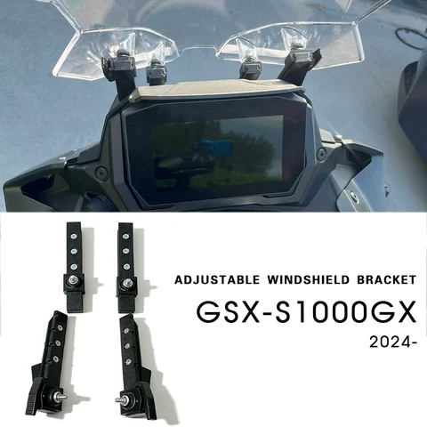 GSX-S1000GX Windscreen Adjusters for SUZUKI GSXS1000GX Adjustable Windshield Bracket Screen Holder GSX S1000GX 2024 - 2026