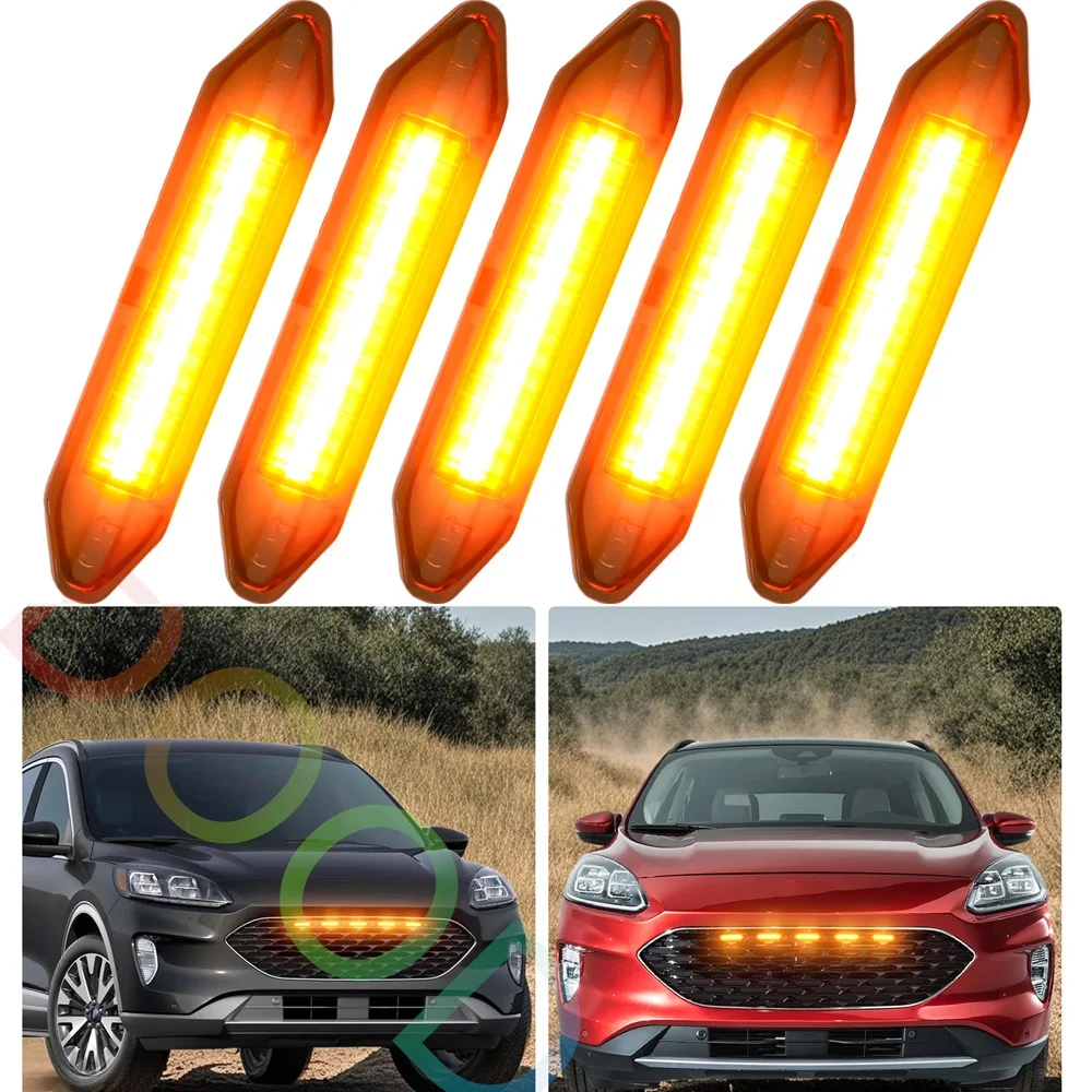 

Передняя гоночная решетка, светодиодные фонари, подходят для Ford Escape S SE SEL, титановые решетки из АБС-пластика, аксессуары для освещения