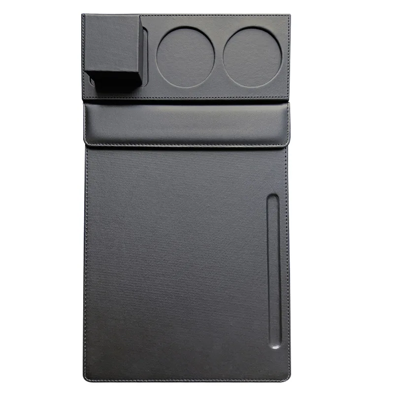 

Professional PU Leather A4 Clipboard with Pen Slot Black Conference Writing Pad Memo Notepad Holder Ideal for Hotels and Meeting