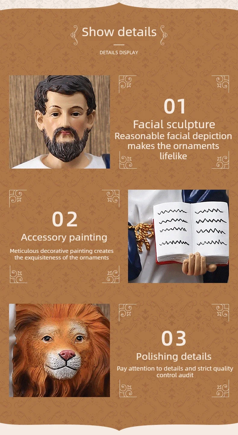 

New Product Cross-border Supplier Classical Wise Man and Lion Figure Ornament Christmas Gift Gift Resin Crafts