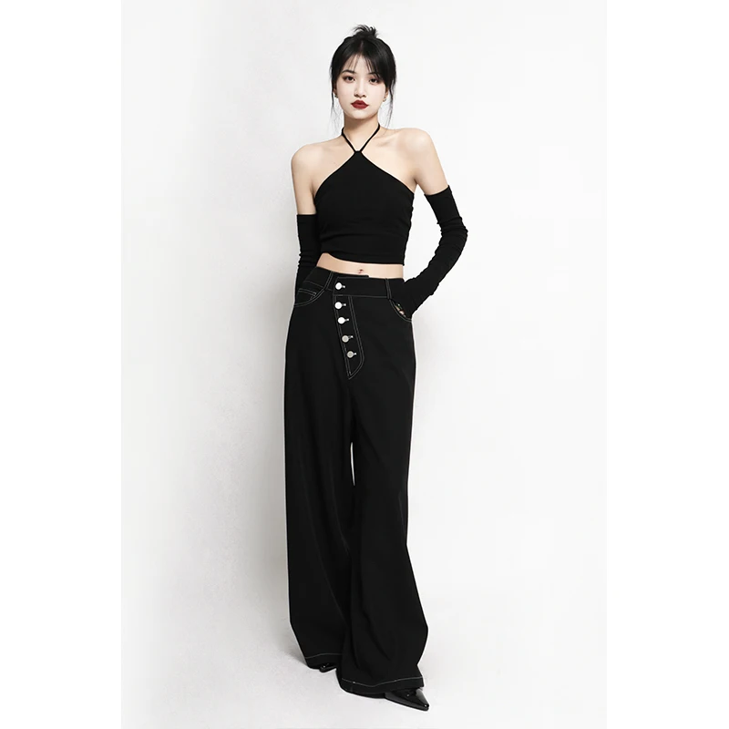 

APOZi Bla ort Sve Tube Top Women's Outerwear Spring Sexy Ne Hanging Vest Strapl Polyester Color Asymmetrical