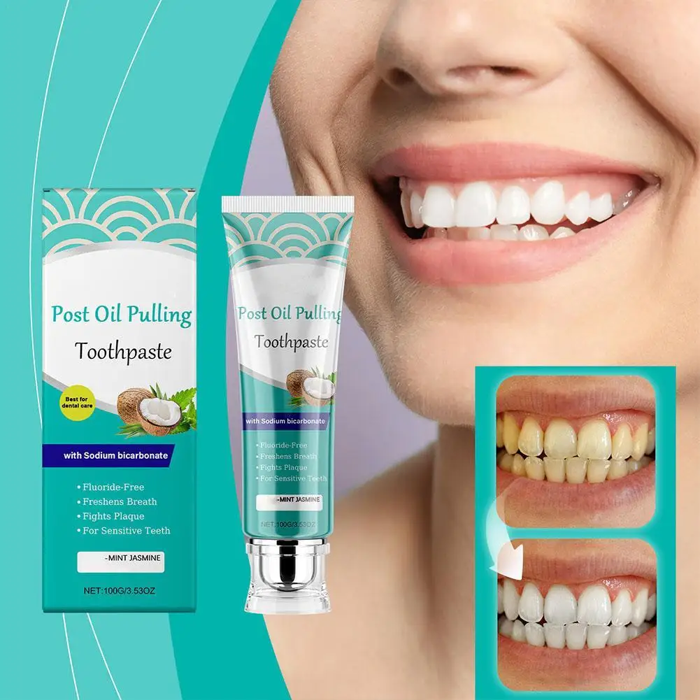 

100g Coconut Flavor Whitening Toothpaste Brightening & Stain Removing Toothpaste Fresh Breath Teeth Whiten Toothpaste