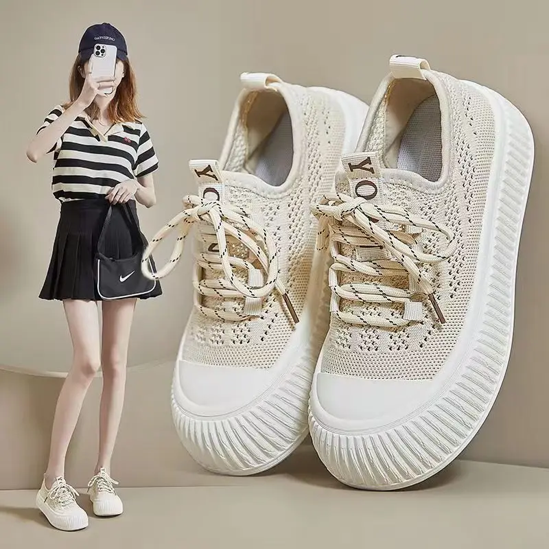 

Summer women's shoes breathable mesh surface a slip-on board shoes thick soled sports casual shoes