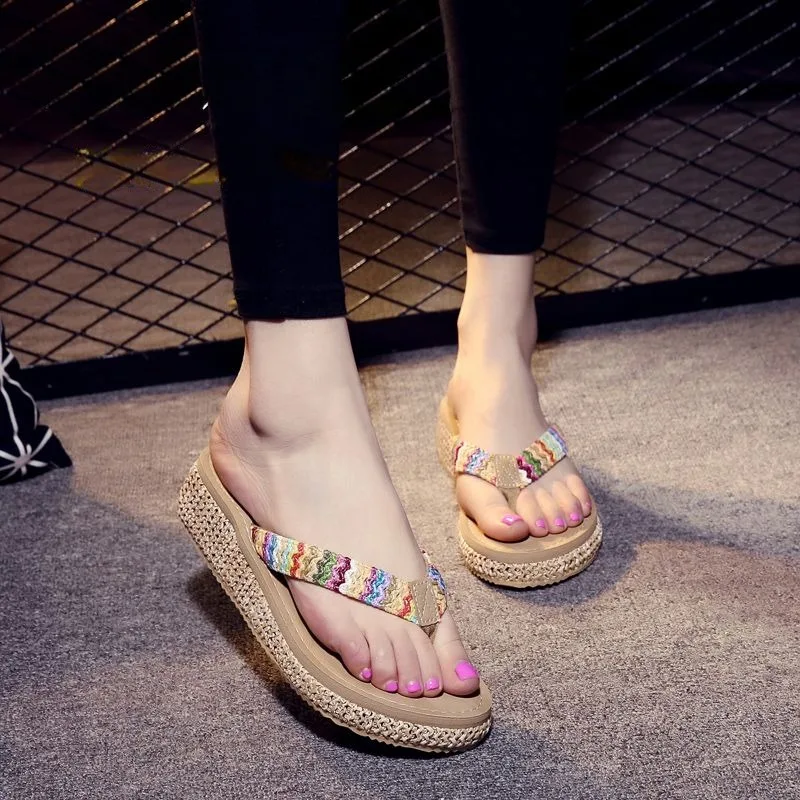 Shoes for Women Roman Flip Flops Sandals Thick Platform Trend Slides Outside Woman Slippers Non Slip Summer Luxury Shoe Trend