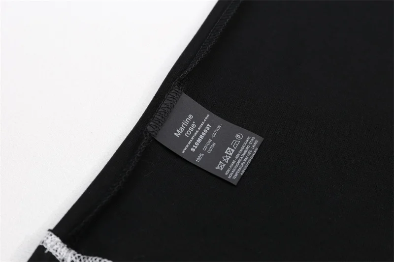 Round Neck Pullover Black Martine Rose Tshirt Comfortable Loose Plain Printed Short Sleeved T-shirt High Street Cotton Tee