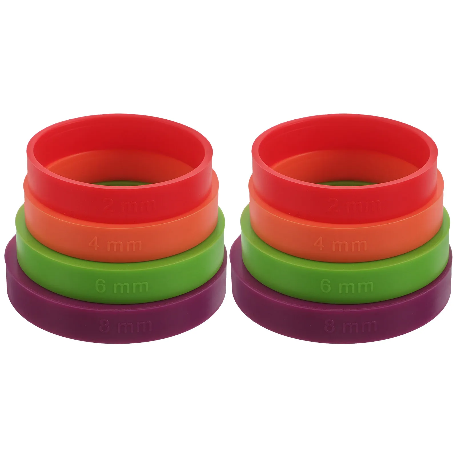 

8Pcs Silicone Rolling Pin Thickness Rings Dough Spacers Multicolor 2Mm 3Mm 6Mm 10Mm Non-Slip Baking Rolling Pin Guides
