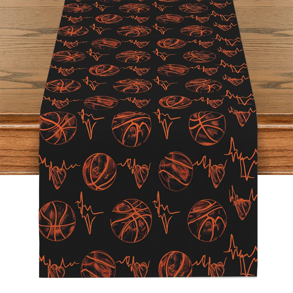 Line Basketball Table Runner Kitchen Dining  Table Decoration for Indoor Outdoor Home Table Runners Washable Dining Long Cloth