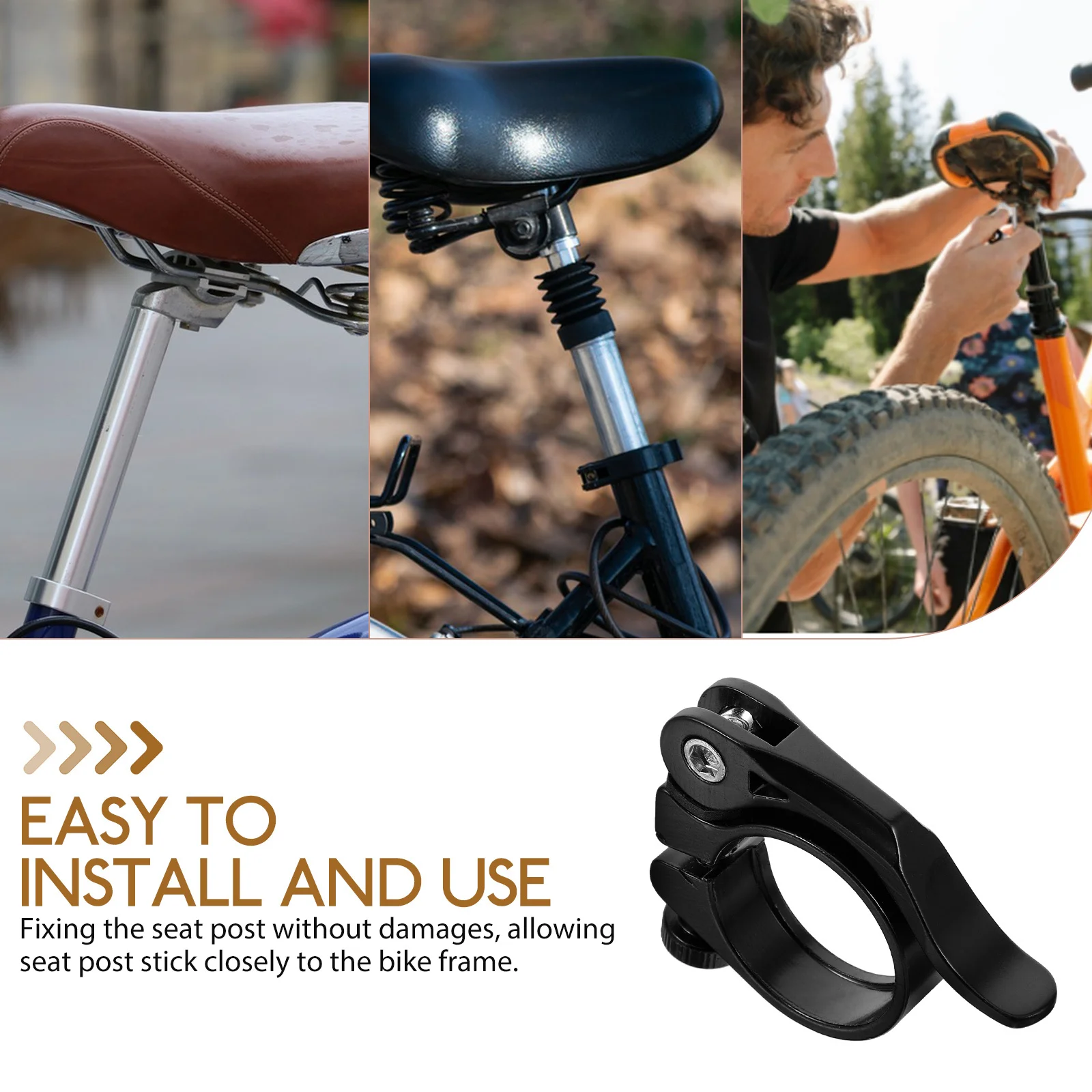 

Aluminum Alloy Bike Seatpost Clamp Bolt Type Stable Foldable Seat Post Clip Quick Release Seatpost Clamp for Bike Riding