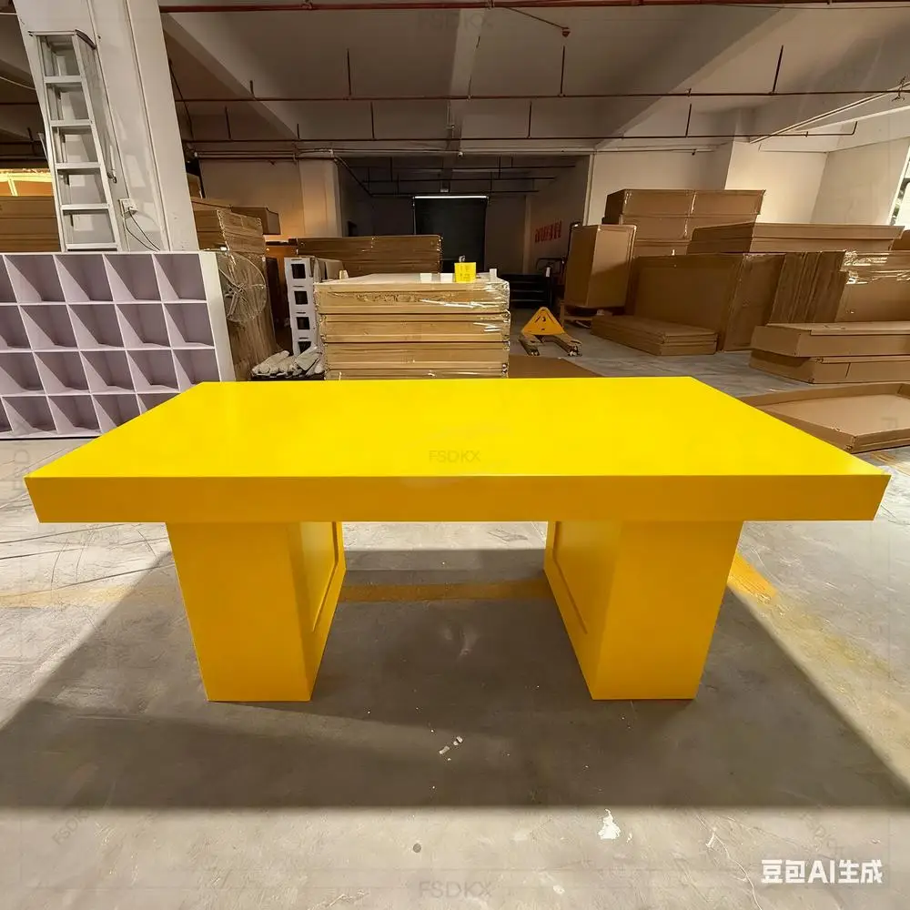 

FSDKX Dining Table High Quality Customize New Style White Acrylic PVC Wedding Rectangle Table Furniture