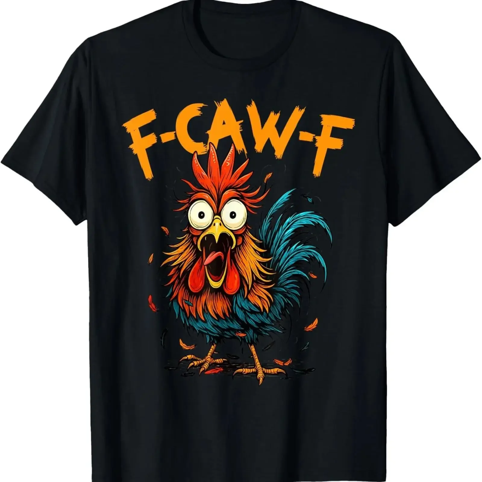 Футболка унисекс с забавным принтом «Курица FCaw/FCawf» и кофе, винтажная, с эффектом потертости, комфортная, эластичная, стильная, мягкая, для офиса