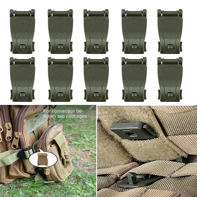 

Multipurpose MOLLE Clip Tactical Strap 10pcs Management Tool Dominator Connection Buckle Tactical Bag Portable Backpack Buckle