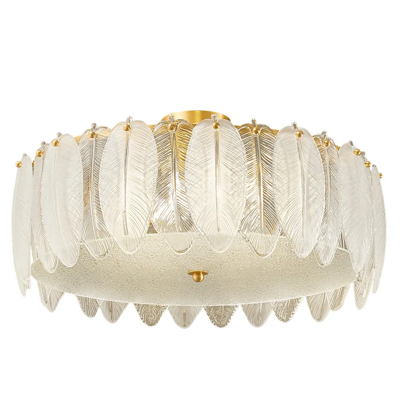 

All-copper French crystal light luxury living room ceiling lamp atmospheric creativity