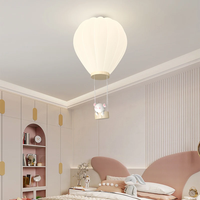 Cream Style Children's Room Ceiling Lights White Hot Air Balloon Light Creative Baby Room Nursery Boy Girl Bedroom Ceiling Lamps