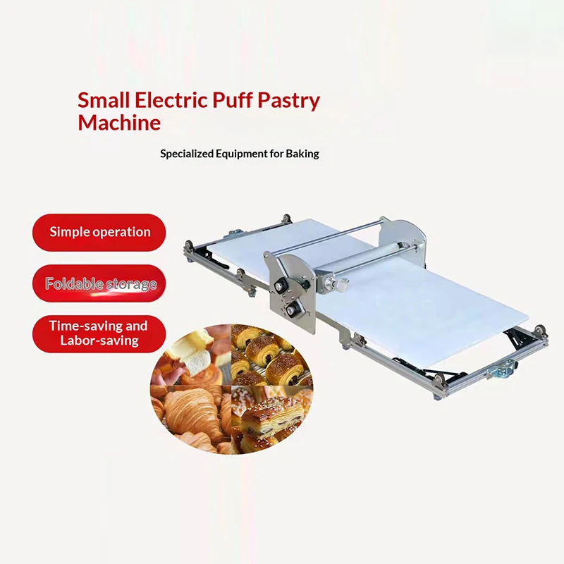 Electric Puff Pastry Machine Desktop Small Folding Multi-layer Pastry Machine Horn-shaped Pastry Baking Equipment