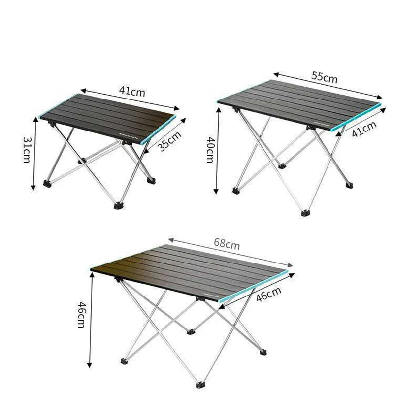 High Strength Aluminum Alloy Portable Ultralight Folding Camping Table Foldable Outdoor Dinner Desk For Family Party Picnic BBQ