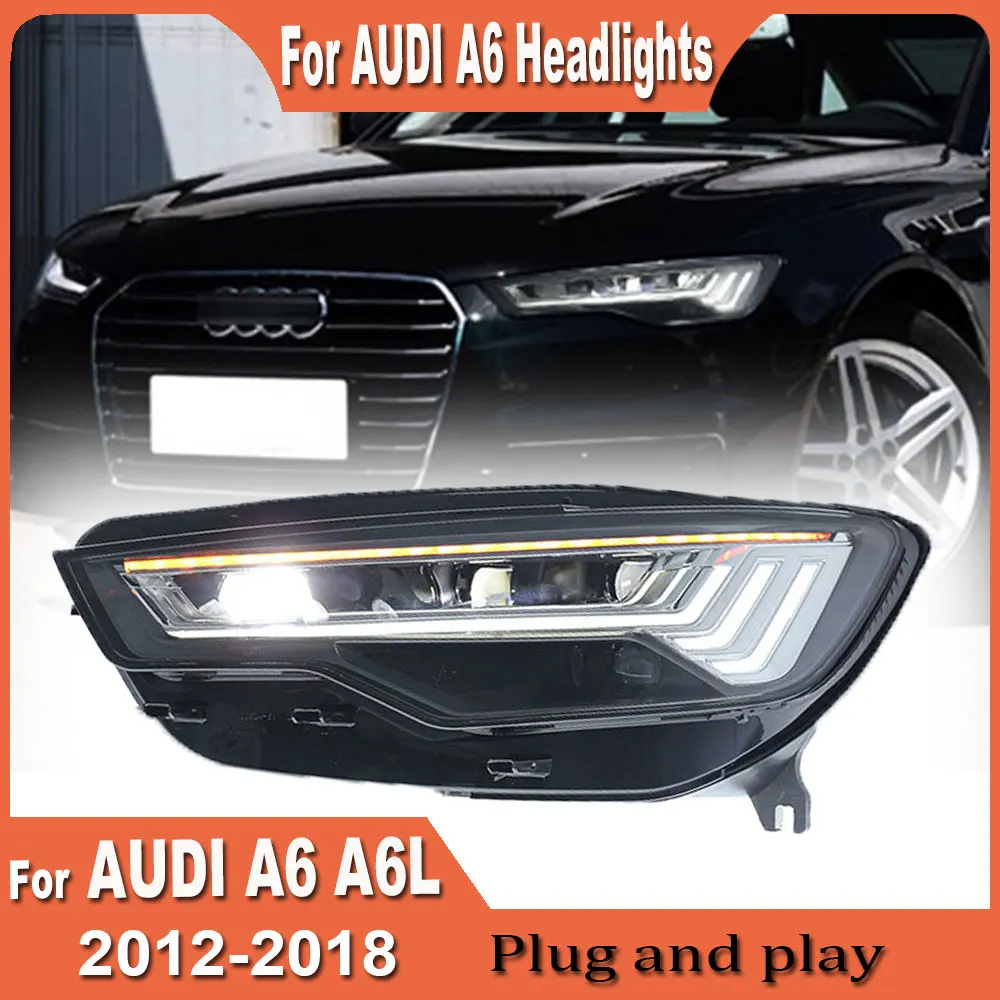 

Автомобильные светодиодные фары для Audi A6 2012 2013 2014-2018 Аксессуары A6L C7 Фара в сборе Модифицированный автомобильный C8 Стайлинг Светодиодные передние фары