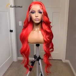 Charisma-Perruque Lace Front Wig Body Wave Synthétique, Rouge, avec Baby Hair, Naissance des Cheveux Naturelle, pour Femme