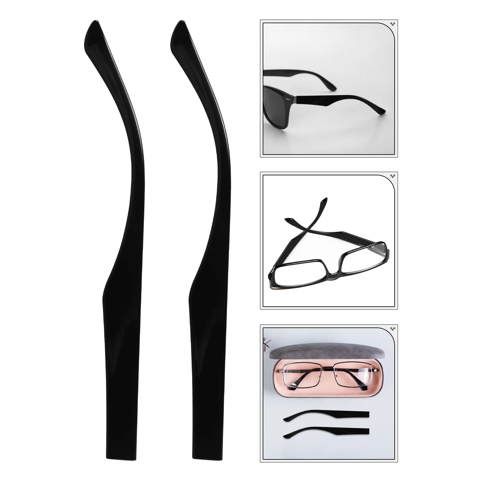 

1 Pair Universal Glasses Arm Replacement Parts For Eyeglasses Sunglasses Strong Metal Repair Accessories No Pressure On Ears