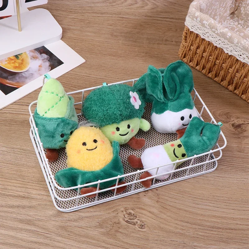 Vegetable Series Plush Doll Broccoli Green Onion Bamboo Shoots Cabbage Corn Doll Keychain Pendant Gifts