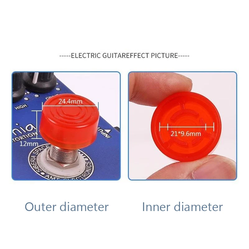 DAIERBUM 12 قطعة Footswitch توبر الغيتار دواسة توبر متعدد الألوان دواسة زر قبعات الغيتار دواسة ستومب المقابض للوحة الدواسة