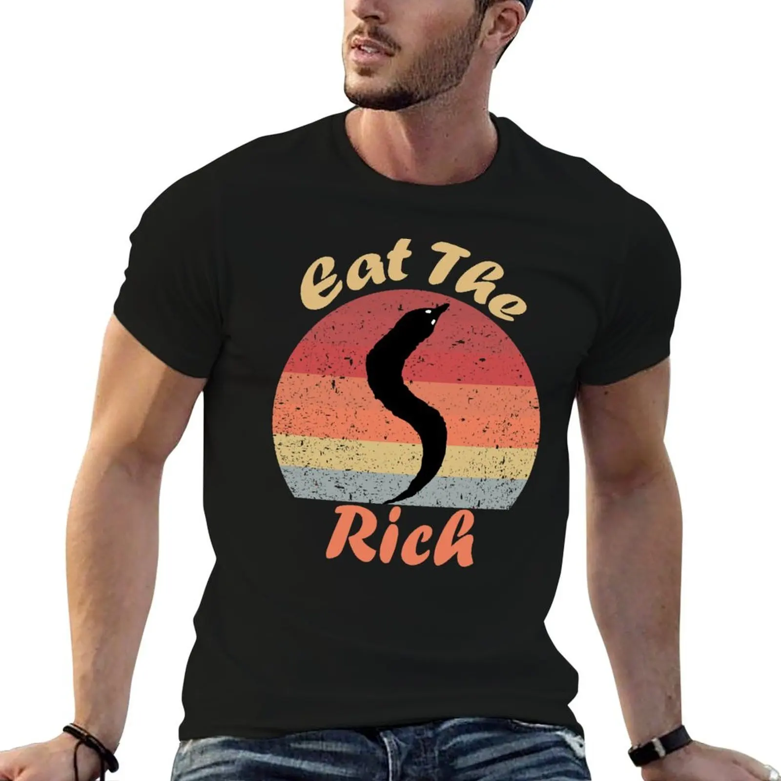 

Eat The Rich Worm On A String T-Shirt man t shirts high quality luxury brand t shirts designer T-Shirt
