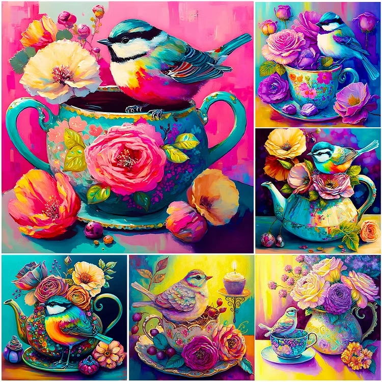 

1000PCS Jigsaw Puzzles Adults Bird on Teacup Home Puzzle Stress Relief Entertainment Toys Landscape Puzzles Christmas Gift