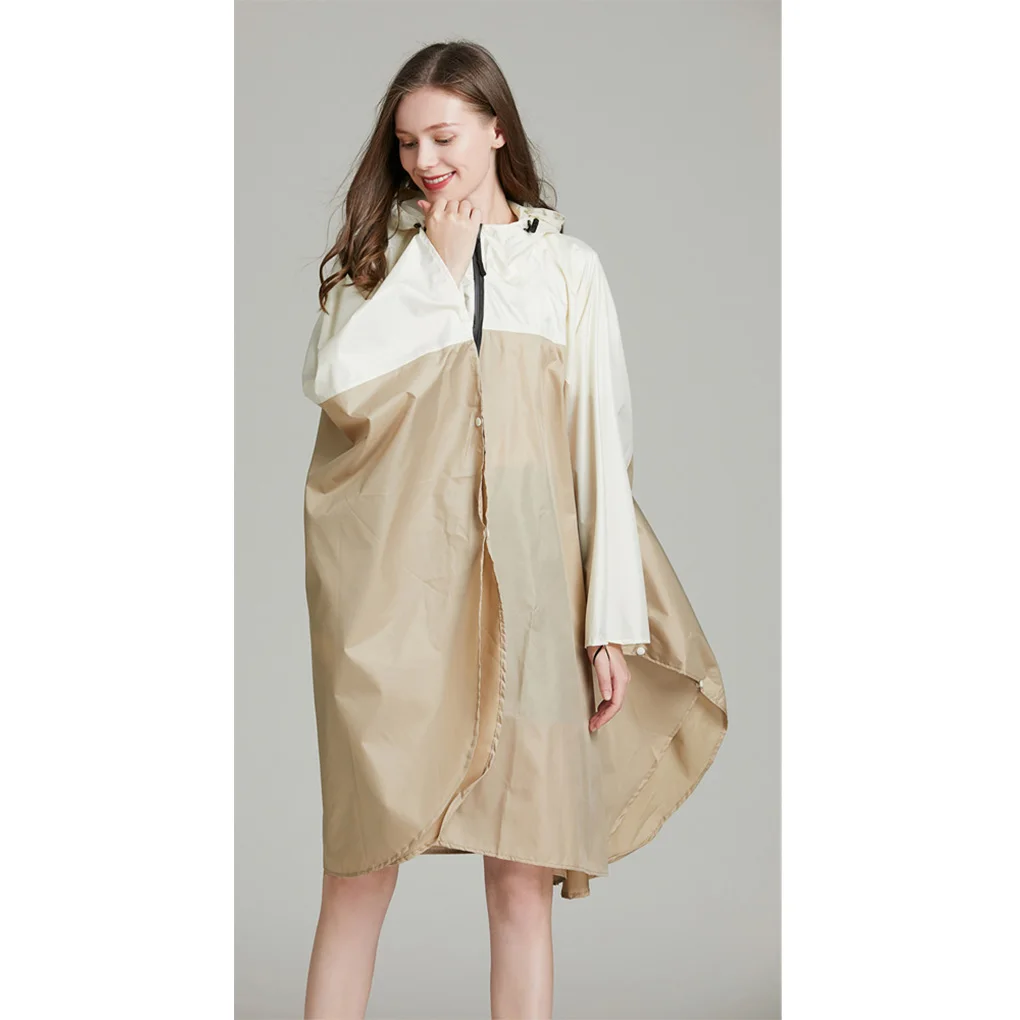 Women Men Rain Coat Front Zipper Rainwear Folding Raincoat Cloak Jacket